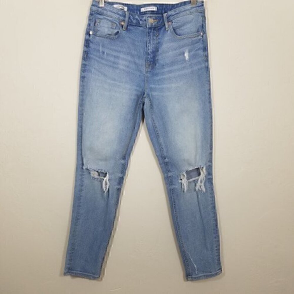 Vigoss Frankie Slim Straight Distressed Stretch Jeans Size 28
